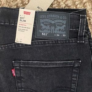 NWT Levi’s black denim jeans for men 34 W - 30 L